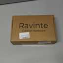 Ravinte 30 Pack (15 Pairs) 1/2" Overlay Cabinet Hinges, Self-Closing Semi-Concealed Face Mount, Matte Black Decorative Hardware with Door Bumpers for Kitchen & Cupboard Doors