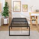 18 Inch Twin Bed Frames Heavy Duty Metal Twin Platform Bed Frame No Box Spring Needed, Noise Free, Easy Assembly, Black