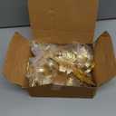 CLEENTABLE Maple Leaf Napkin Rings - Set of 12 Handcrafted Aluminum Napkin Holders for Cloth & Paper Napkins, Elegant Table Dcor for Wedding Receptions Thanksgiving Christmas Holiday Parties (Gold)