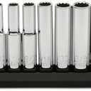 GEARWRENCH 10 Pc. 1/4" Drive 12 Pt. Deep Socket Set, SAE - 80309D