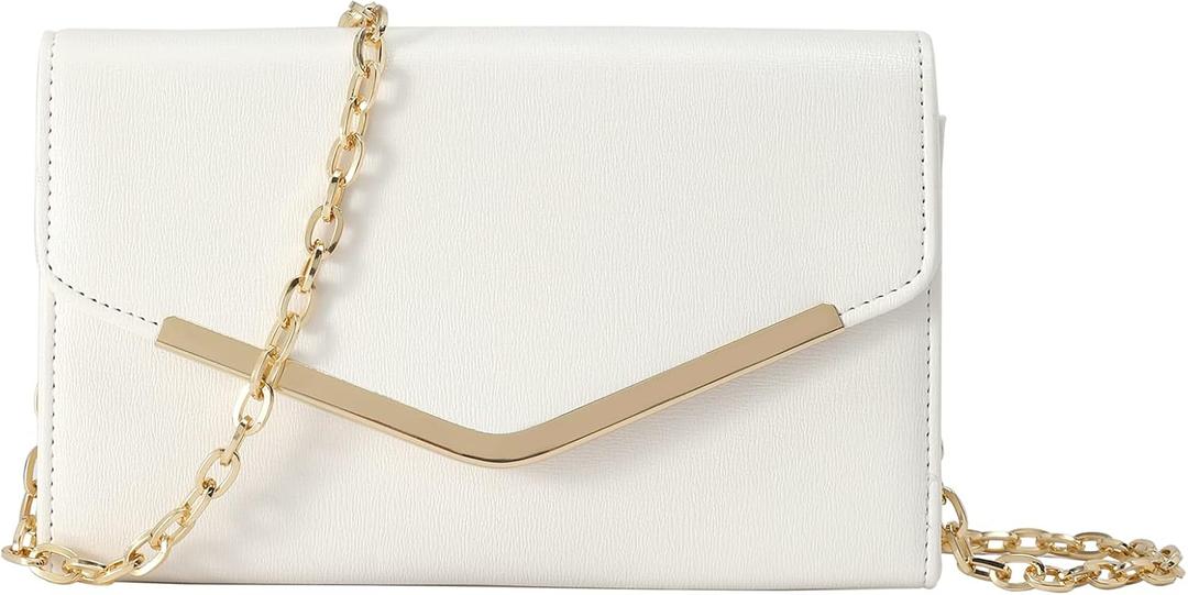 Clutch Purse Evening Bag for Women, Envelope Handbag With Detachable Chain for Wedding and Party