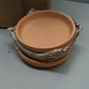 Orceler 6 inch Terracotta & Clay Pots for Plants with Saucer, Medium Terra Cotta Plant Pots with Drainage Hole, Flowerpot with Tray, Terracotta Pot for Indoor Outdoor Plant - Pack of 4 Planters
