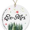 SMHGifts First Christmas As Ex-Mrs Ornament - Christmas 2024 Ornament - Divorced Christmas Ornament - Funny Ornament for Her - Divorced Ornament Printed on Both Sides