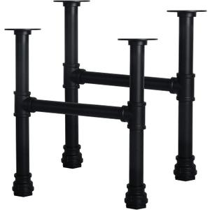 HouseAid 16 Inch Industrial Pipe Legs, Rustic Iron Legs for Custom Tables and Furniture, DIY Heavy Duty Metal Legs for Farmhouse Home Dcor, Matte Black
