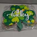 St.Patrick’S Day Decorations Indoor Outdoor,Wooden Hanging Wall Welcome Sign,Party Favors Housewarming Gift For Irish Holiday(Shamrock with Coin) Pack of 2