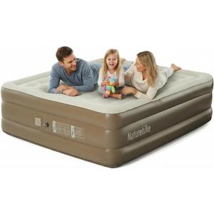 Naturehike Air Mattresses with Rechargeable Built-in Pump, Inflatable Mattress, Portable Blow up Mattress, Air Bed for Home, Camping, Guest (17.7in Compact King)
