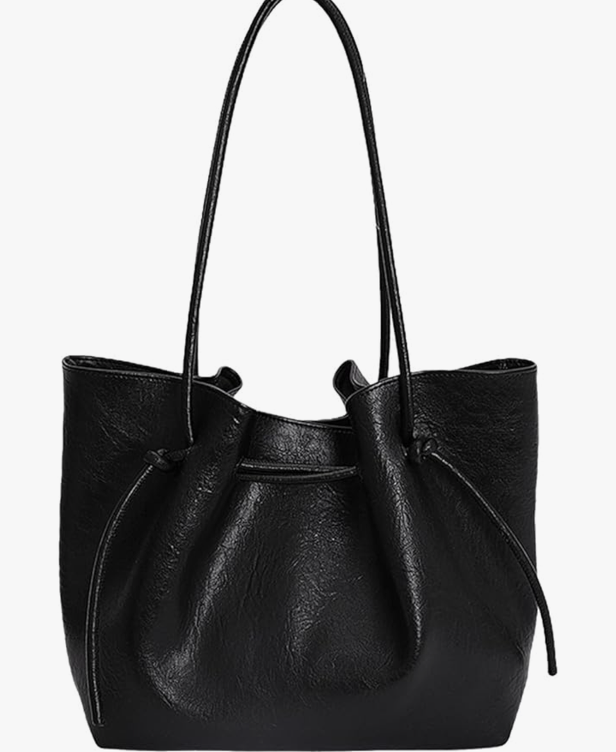 Women PU Solid Color Shoulder Bag Underarm Bag Top-Handle Bag Large Capacity for Travel Shopping Daily Use
