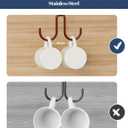 Mug Hooks Under Cabinet 3 Pack, Coffee Cup Hooks for Hanging Under Shelf, Mug Organizer Rack with 12 Hooks for Displaying Mugs, Coffee Cups and Kitchen Utensils, Brown