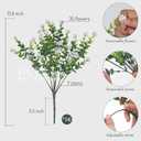 No Fade Artificial Flowers Outdoors, 16 Bundles Realistic Floral Greenery Plants UV-Anti Plants Fake Boxwood for Outdoor Indoor Home Garden Porch and Window Box Décor – White