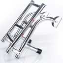 Stainless Steel Folding Boat Boarding Ladder for Pontoon,2+1 Steps Ladder Stern Mount W Rubber Grips,3 Steps Portable Folding Boat Ladder