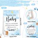 37 Pcs Baby Shower Diaper Changing Game Supplies Including Dolls Blindfold Diapers Cardboard Sign Baby Changing Diaper Race Game Set for Gender Reveal Party (Playful)
