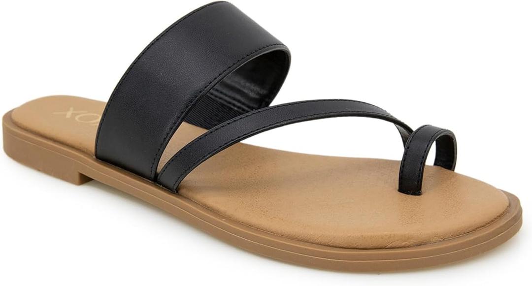 Kensie Women's Millay Flat Sandal Black 6