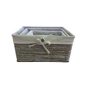 Wicker Basket with Handles Natural Brown 3 PRS 12x16 10x14 12x8