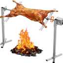 Rotisserie Grill Kit, 47" 132 lbs Capacity, Automatic 28W Motor Electric Height Adjustable Universal Roaster Stand, Stainless Steel Grilling Kit for BBQ Pig Rotisserie Hog Lamb Outdoor Party Campfire