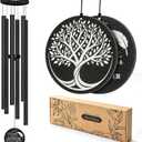 45 Inch Deep Tone Wind Chimes for Outside, Black
Tree of Life Design, Outdoor Garden Porch Decor, Memorial Sympathy Gift, Durable Finish