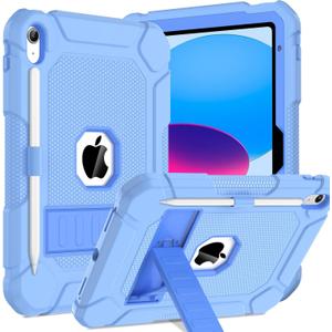 BMOUO Case for iPad (A16) 11th Generation 11 Inch 2025/iPad 10th Generation 10.9" 2022 - With Kickstand & Pencil Holder, Heavy Duty Shockproof Protective iPad Case, Blue