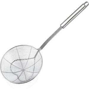 Eisinly 5.5 Inches Strainer Skimmer Spoon for Cooking and Frying, Strainer with Handle Stainless Steel Kitchen Utensils Fryer Scoop Spoon