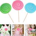 Cabilock 3pcs Lollipop Model Props, Realistic Jumbo Candy Decorations, Large Candy Ornaments Simulation Photo Prop for Parties Photo Shoots