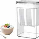 Yogurt Strainer—1.9QT/0.475GAL Total & 0.8QT/0.2GAL Filter, Yogurt Strainer Greek Yogurt Strainer Yogurt Press, BPA-Free PP Strainer for Whey Separation（Totle1.9QT）