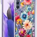 CCFUNCASE Compatible for Samsung Galaxy S24 / S25 Case Clear Cute for Women - Rugged Phone Cases Funda Protector Cover Skin (Pink Floral Colorful Flowers)