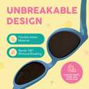 ROSHAMBO Unbreakable Baby Sunglasses - Italian Made Polarized with Strap - BPA Free Boys Girls - Round Shades