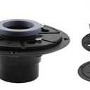 Shower Drain Base Flange Kit Includes 2-Inch ABS Shower Drain Base Flange Threaded Adjustable Adapter Rubber Connecting Gasket fit Square/Linear Shower Drains