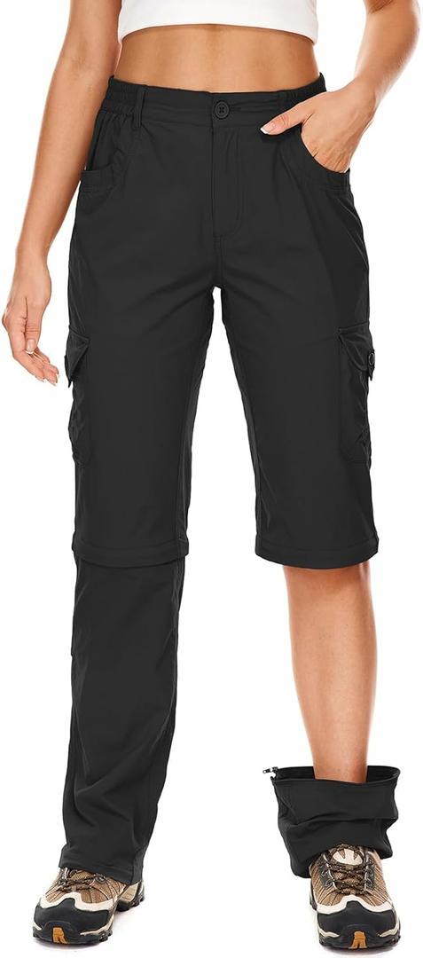 Women's Hiking Pants Convertible Quick Dry Lightweight Zip Off Fishing Travel Safari Pants (4)