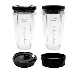 2 Packs 24oz Replacement Parts Cup with Lid, Compatible with Nutri Ninja BN750, BN750C, BN751, BN751C, BN800, BN800C, BN801, BN801C, DB751A