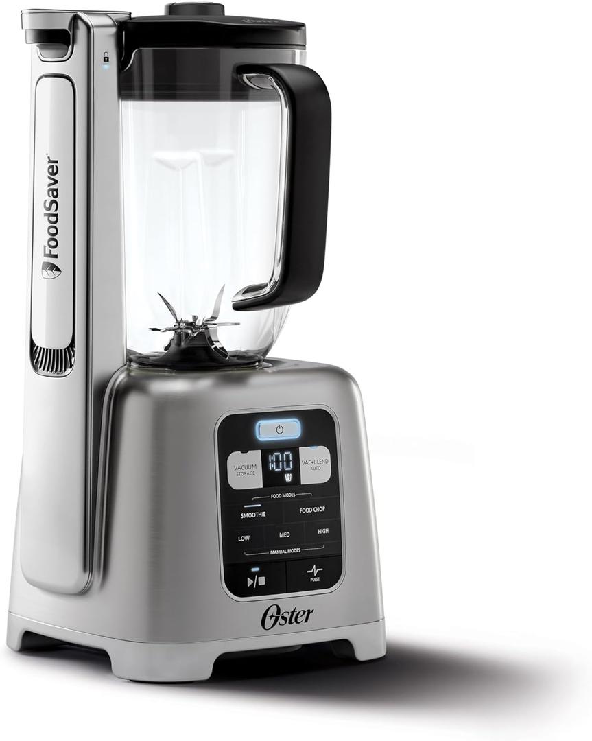 Oster BLSTAB-CB0-000 Blender with FoodSaver Vacuum Sealing System, Manual, Brushed Nickel