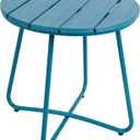 danpinera Outdoor Side Tables, HDPS Patio Table with Metal Legs, 18"L × 18"W × 18.11"H