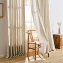 Beige Sheer Curtains 120 Inches Long with Pinch Pleat,Back Tab Pleated Drapes Hooks Thick Linen Textured Boho Farmhouse Extra Long 120 Inch Curtain for Dining Bedroom 42 Inch Wide Each Panel