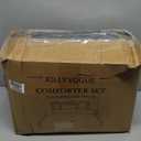 JOLLYVOGUE Black Cal King(104"x96") Comforter Sets 7 Pieces, Pintuck Bed in a Bag Comforter Set for Bedroom, Bedding Comforter Sets with Comforter, Sheets,Ruffled Shams & Pillowcases 