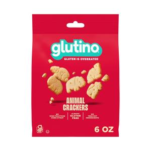 Glutino Gluten Free Animal Crackers, Crunchy and Sweet, Original Flavor, 6 oz (6 Ounce (Pack of 1)), BB Date 01/16/2026