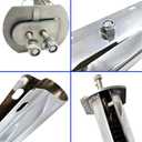 Stainless Steel Straight Spring Loaded Mud Flap Hangers Brackets Mudflap Holders Mounts Set 1-1/8" Bolt Spacing 30" Length with Aluminum Reflective Tapes fit for Semi Trucks, 2 pcs