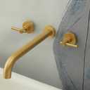 Wall Mount Tub Filler,Two Handle Bathtub Wall Faucet,Extra Long Spout Reach with High Water Flow,Brass Rough in Valve Included,Gold Brushed