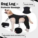 ROZKITCH Dog Sleeve for Rear Right Left Leg, Adjustable Pet Prevent Licking Wound Elbow Protector, Dog Recovery Suit Cone Collar Alternative for Sprain ACL CCL Arthritis Joint Care Black XL (Black, XL)