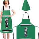 Mepase Crayon Costume Crayon Apron and Funny Gnome Cone Has for School Costume Colorful Crayon Outfit for Teacher Fancy Dress (Green)
