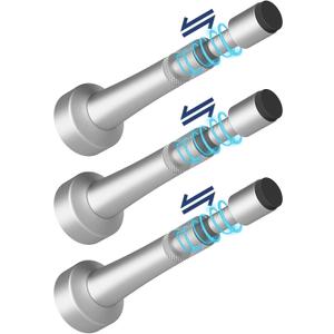 3Pcs Adjustable Door Stopper, 3.07-4.45in Aluminum Door Stoppers for Bottom of Door, Silver Door Stops for Wall with Silicone Tip, Screw & Adhesive Installation