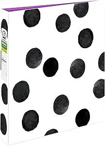 Avery Durable View 3 Ring Binder, 1 Inch Round Rings, Black and White Dots, 1 Fashion Binder