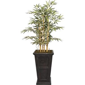 Vintage Home Artificial Faux Bamboo Tree 59" Large Fake Plant Real Touch for Indoor Home and Office Accent Dcor with Stylish Fiberstone Planter