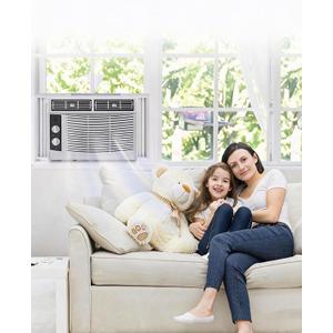 5,000 BTU Smart Window Air Conditioner, 3-in-1 Cool, Dehumidifier & Fan with WiFi, App & Remote Control, 24-Hour Timer, Cools Up to 300 Sq. Ft. – Perfect for Small Bedrooms, Dorms & Home Offices