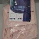 Victree Pom Pom Velvet Curtains for Bedroom, Blackout Curtains 42 x 96 inch Length - Room Darkening Sun Light Blocking Rod Pocket Window Drapes for Living Room, 2 Panels, Pink