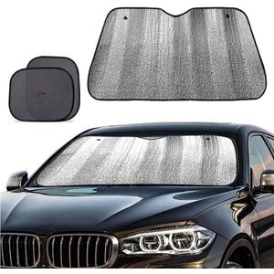 Big Ant Windshield Sun Shade + Bonus Car Window Shade, Car Sun Shade Keeps Vehicle Cool-UV Ray Protector Front Windshield Sunshade Fit for Most Cars SUV Trucks Minivans(55.1 x 27.5 inches)