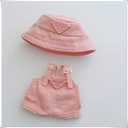 17cm Clothes Set(NO Doll), Hat & Overalls Set for 17cm Accessories Suit,Cute Stylish Clothing Suit for Doll Dress up (Pink)Pack of 5
