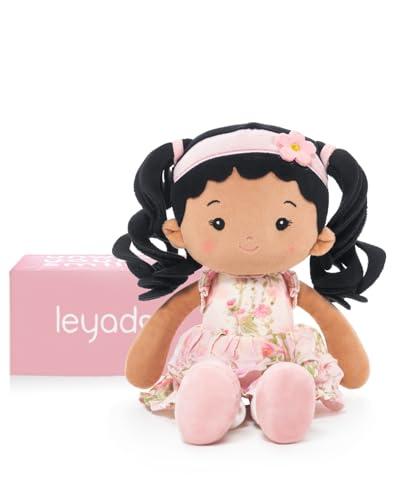 LeyaDoll Soft Baby Doll Toys (12''), My First Baby Rag Doll for 1 Year-Old Girl Birthday Gift,Christmas Plush Toys Gift for Toddler Kids Infants Daydream-Princess Petal-Tanned