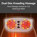 Double Disc Abdominal Massager with Heat, Stomach Massager for Digestion, Belly Cellulite Massage for Flattening Belly, Relieves Discomfort Caused by Bloating, Constipation,Stomach Pain (White)
