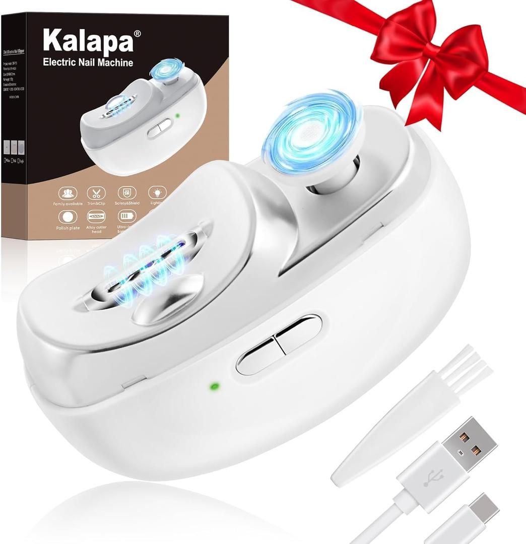 Electric Nail Clippers Upgraded 3 in 1 Automatic - with Polishing, Dust Storage & LED Light, Nail File Toenail Trimmer, Safe for Seniors, Adults, Kids & Baby, Gifts for Women Men Mom Baby Adult Senior