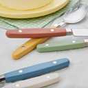 ANNOVA Silverware Set, Retro/Rivet Colorful Stainless Steel Tableware Kitchen Flatware Set Utensils, Includes Dinner Knives, Forks, Spoons, Salad Forks & Dessert Spoons (Morandi Mix, 20 Pieces)