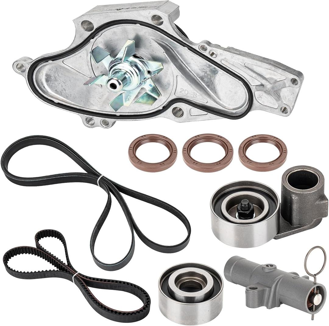 LesNau Timing Belt Kits with Water Pump for Car Engine Compatible with 2003-2018 Honda Accord Pilot Odyssey Ridgeline Acura MDX RDX RL TL TSX ZDX - Replace TCKWP329, TKH-002, TKH002