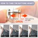 ROPAKED 12 Set Pant Waist Tightener Adjustable Buttons Pins for Loose Jeans Waist Cincher Clip Reusable Metal Brooch for Clothing Dresses Skirts No Sew and No Tools Decoration Accessories